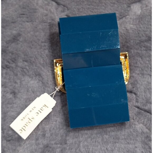 NEW-Kate Spade New York Blue Resin Bracelet With Gold Buckle Accent - Picture 4 of 8
